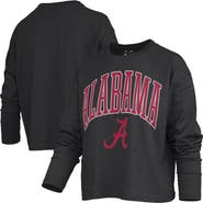 PRESSBOX Women's Pressbox Black Alabama Crimson Tide Motley Boxy Waist-Length Long Sleeve T-Shirt