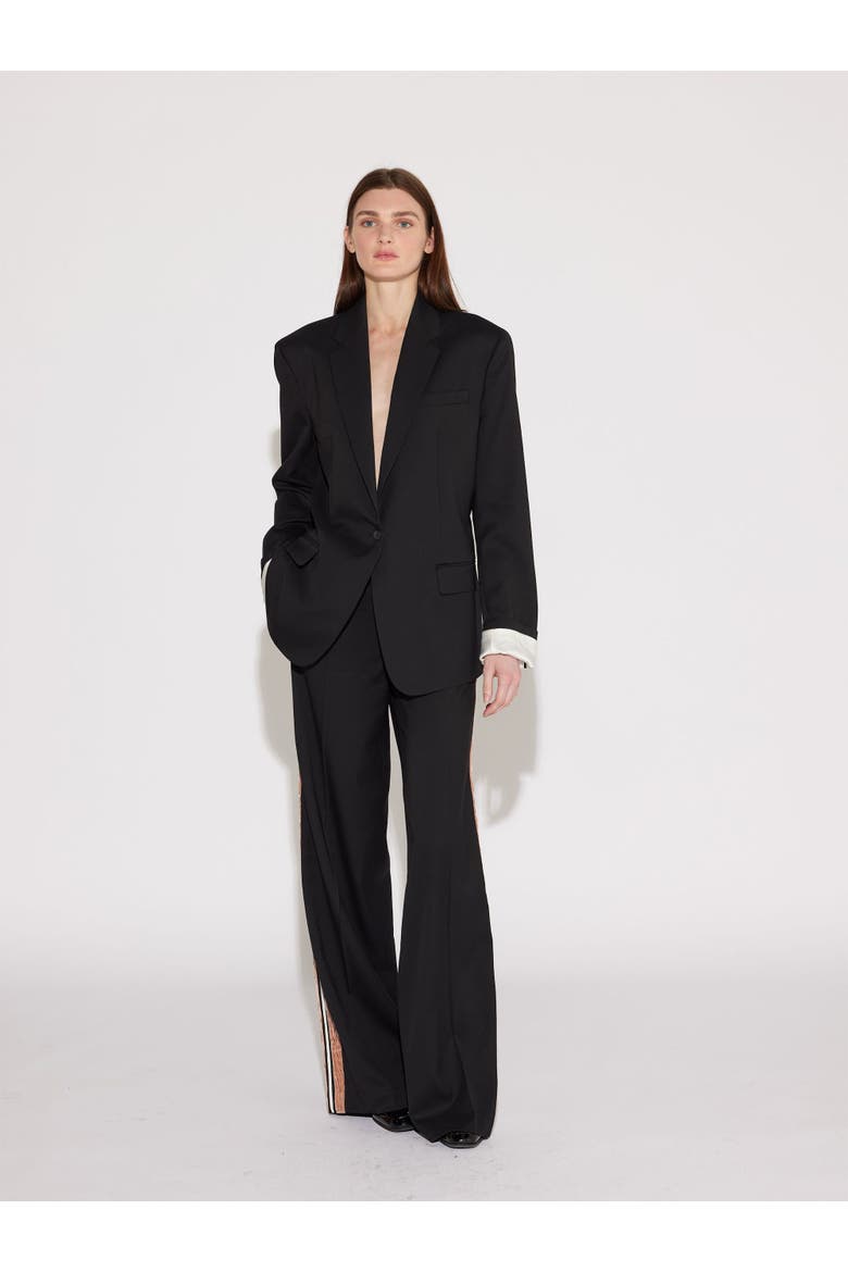 Denis Oversized Blazer with Contrast Cuff Sleeve, Alternate, color, Black