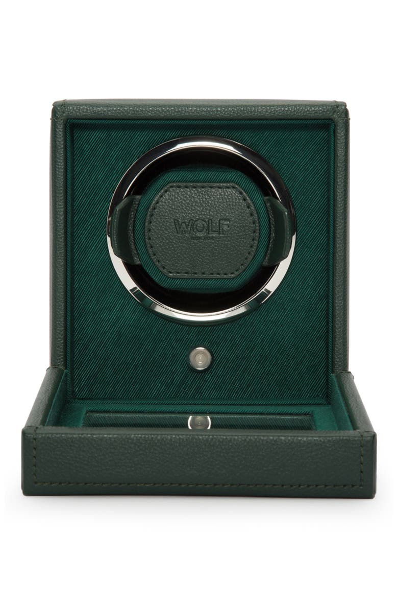 Cub Single Watch Winder with Cover, Alternate, color, GREEN