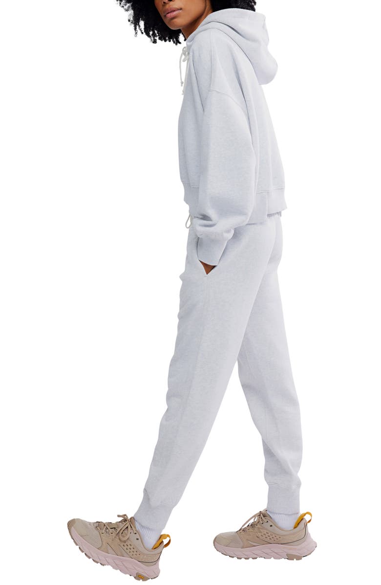 Free People FP Movement Undefeated Cotton Blend Hoodie & Jogger Set, Alternate, color, Light Heather Grey