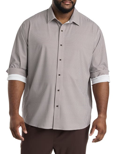 SOCIETY OF ONE BY DXL SOCIETY OF ONE BY DXL BIG & TALL HOUNDSTOOTH PERFORMANCE SPORT SHIRT