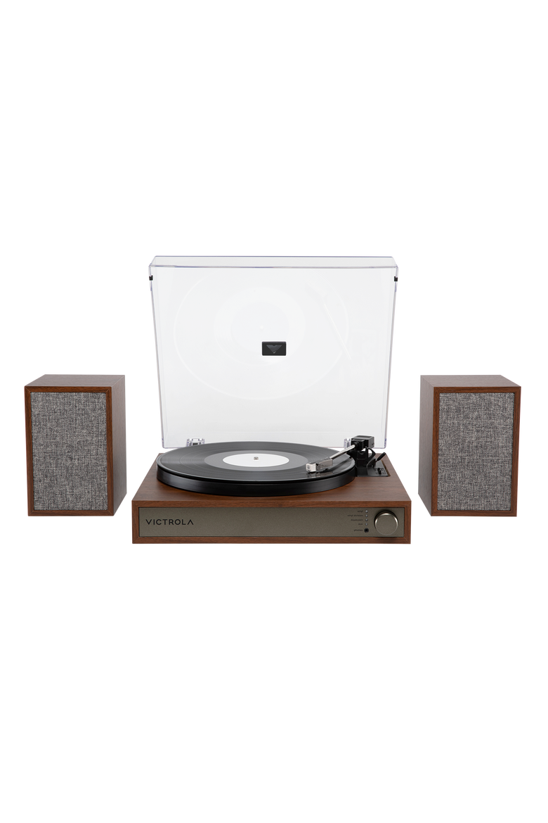 Harmony Turntable System with Speakers, Alternate, color, Walnut