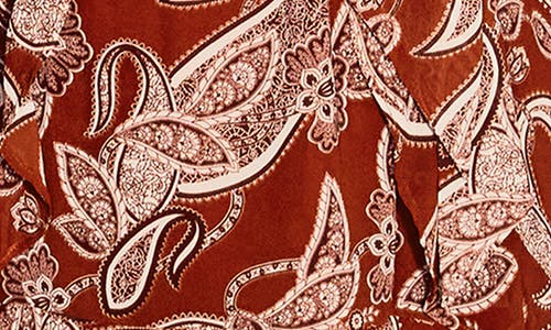 City Chic Dream Paisley Faux Wrap Minidress In Brown