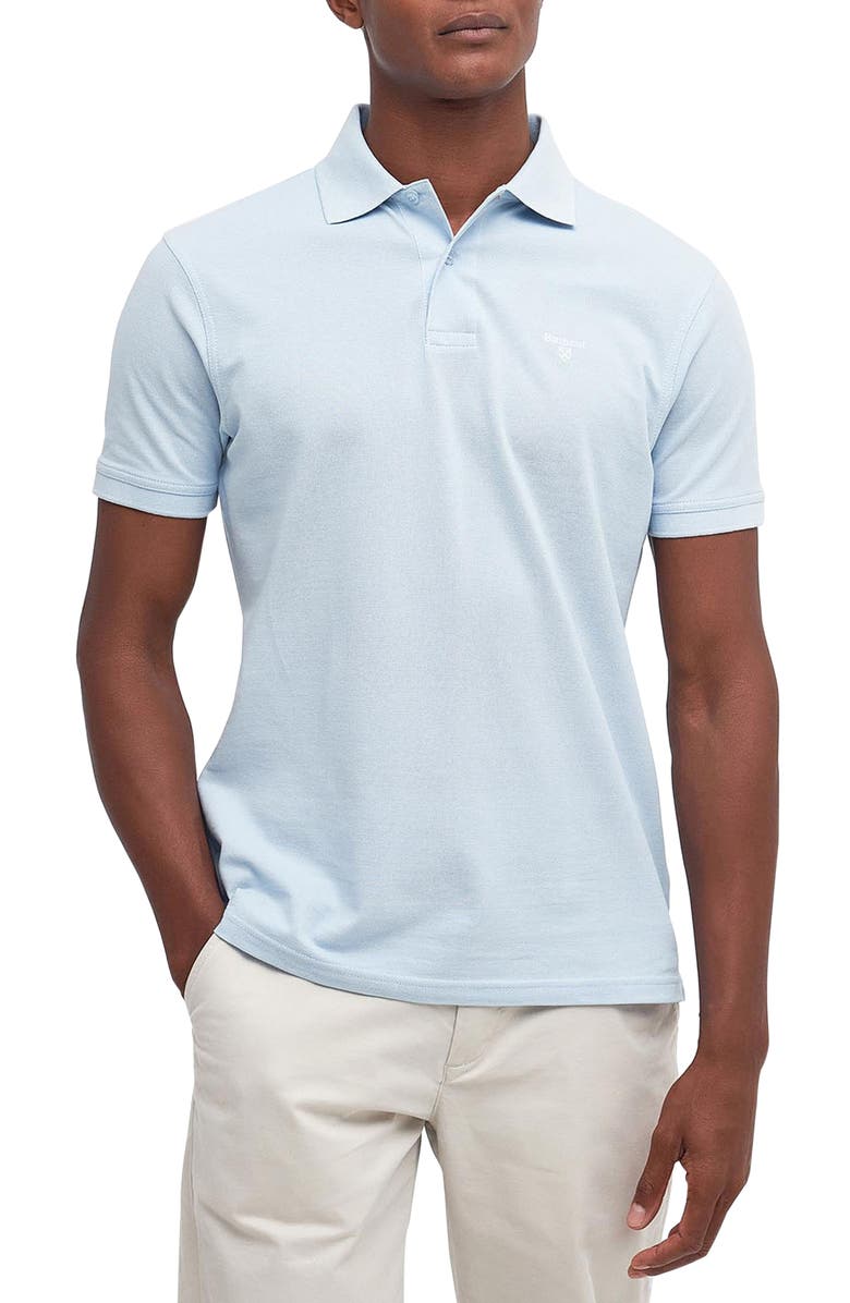 Barbour Lightweight Sports Piqué Polo, Main, color, Chambray Blue