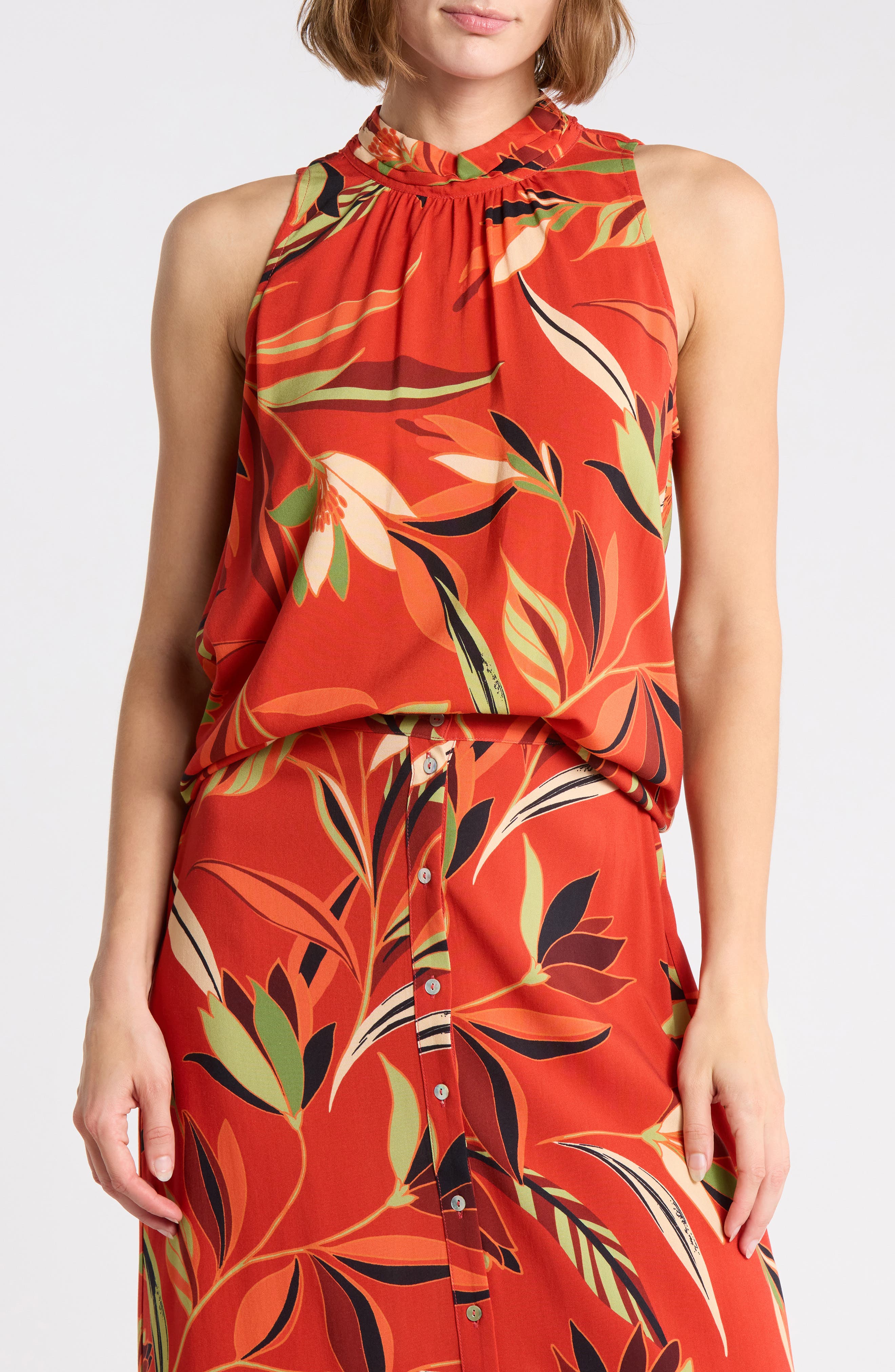 Mock Neck Sleeveless Top