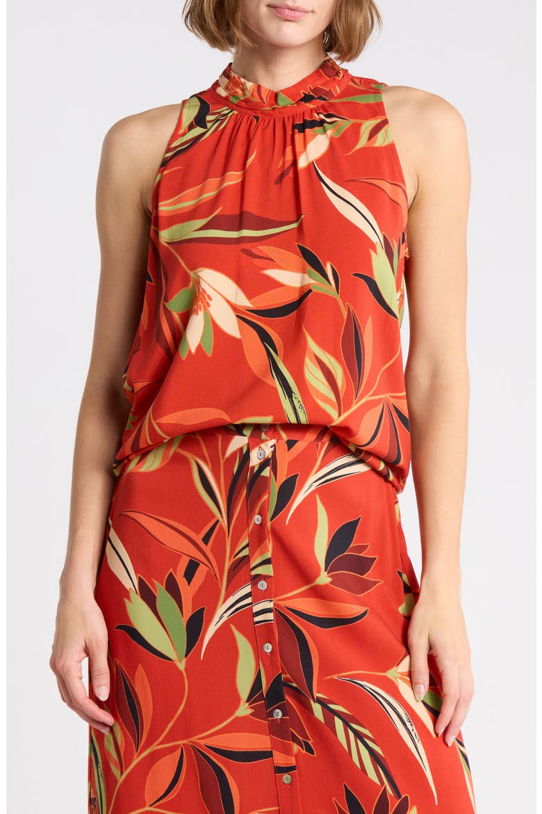 Mock Neck Sleeveless Top, Main, color, P254 RUST