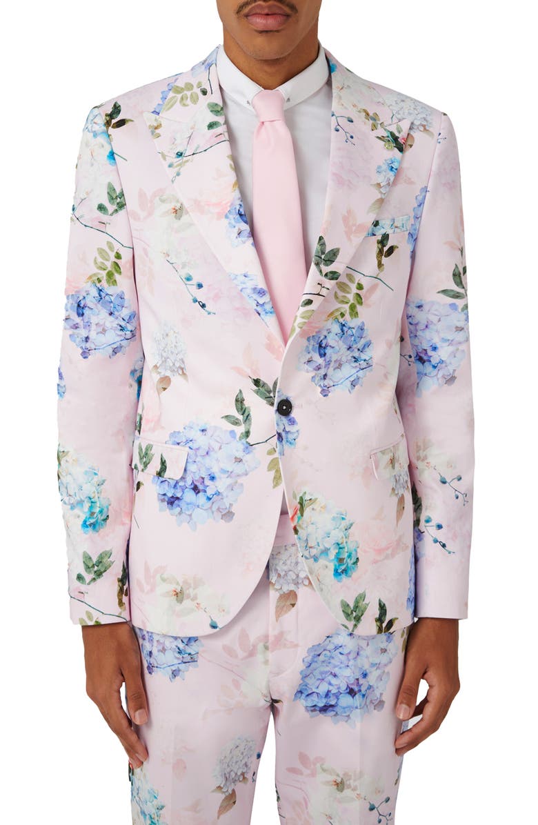 Twisted Tailor Pickhurst Slim Fit Pink Floral Suit Jacket, Main, color, 