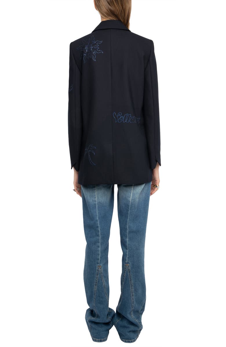 Zadig & Voltaire Vival Rhinestone Blazer, Alternate, color, Marine