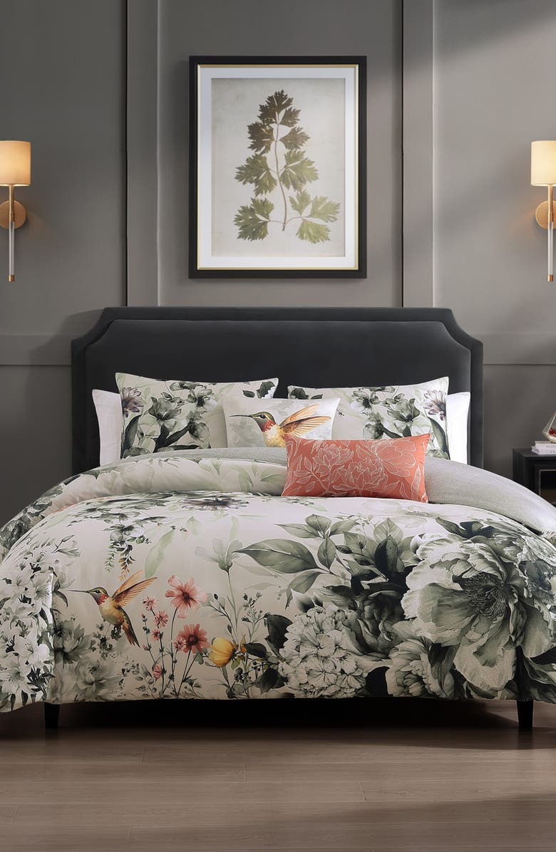 Bebejan Hummingbird Bloom Reversible Cotton Sateen Comforter Set, Alternate, color,