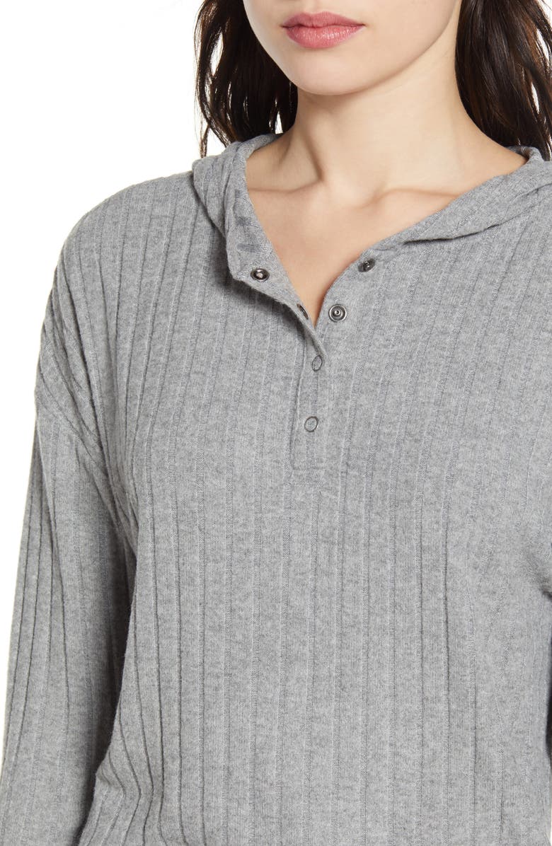 Ten Sixty Sherman Ribbed Hooded Henley, Alternate, color,