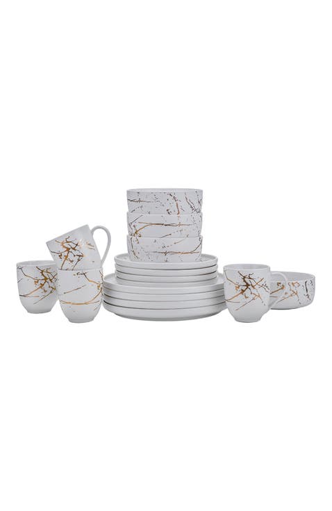 Zora Porcelain 16-Piece Dinnerware Set