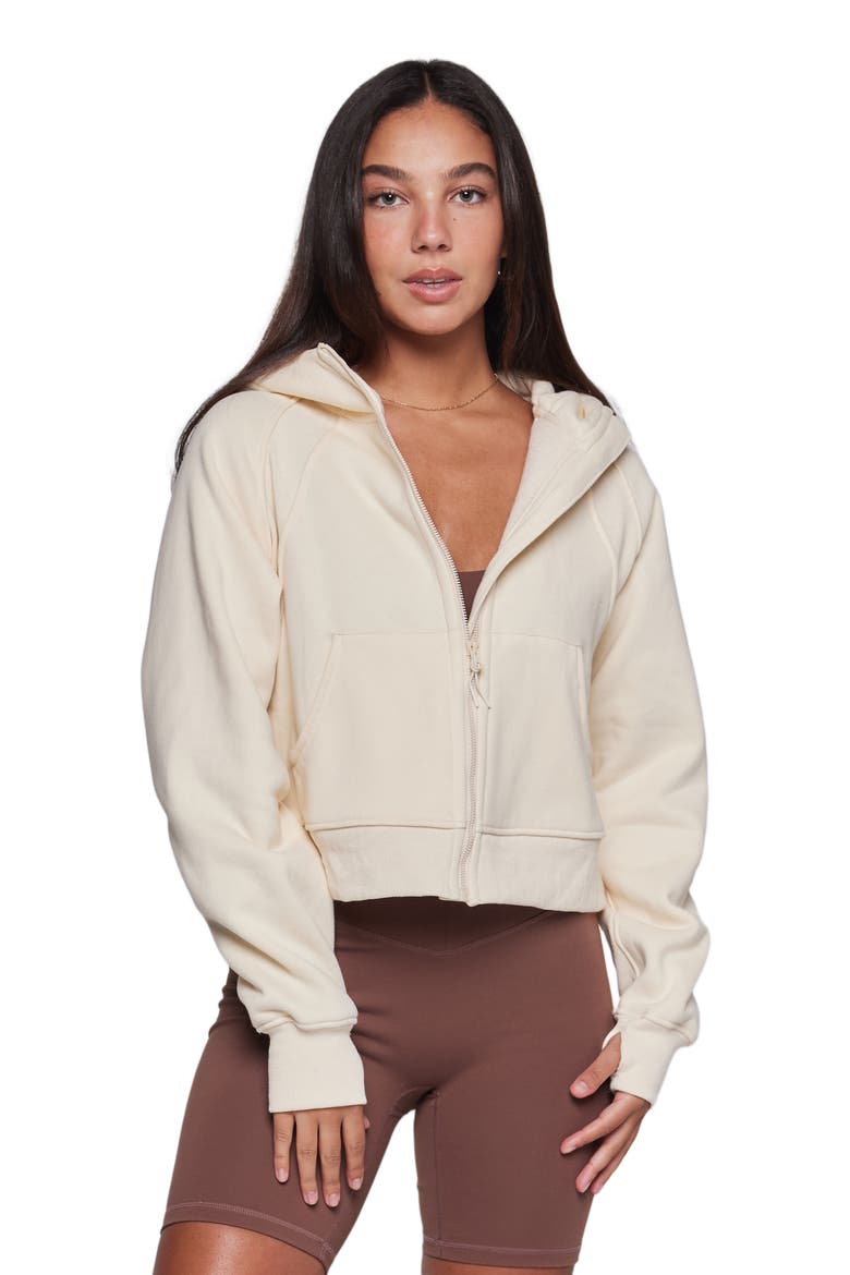 Effortless Fleece Full Zip Hoodie, Alternate, color, Bone