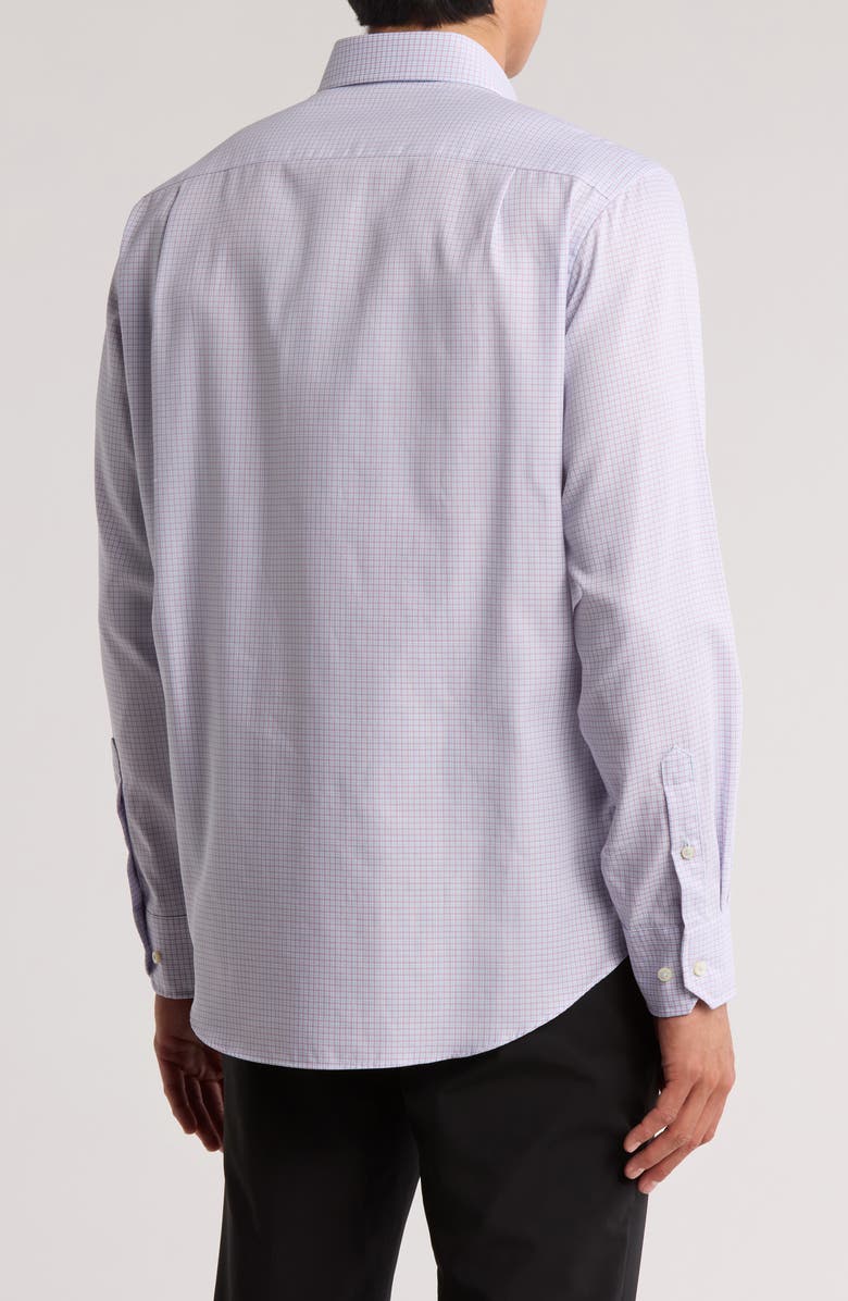 David Donahue Dobby Sport Shirt, Alternate, color, Pink/ Sky