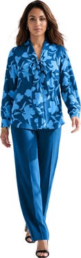 Roaman's Long Sleeve Bow Blouse