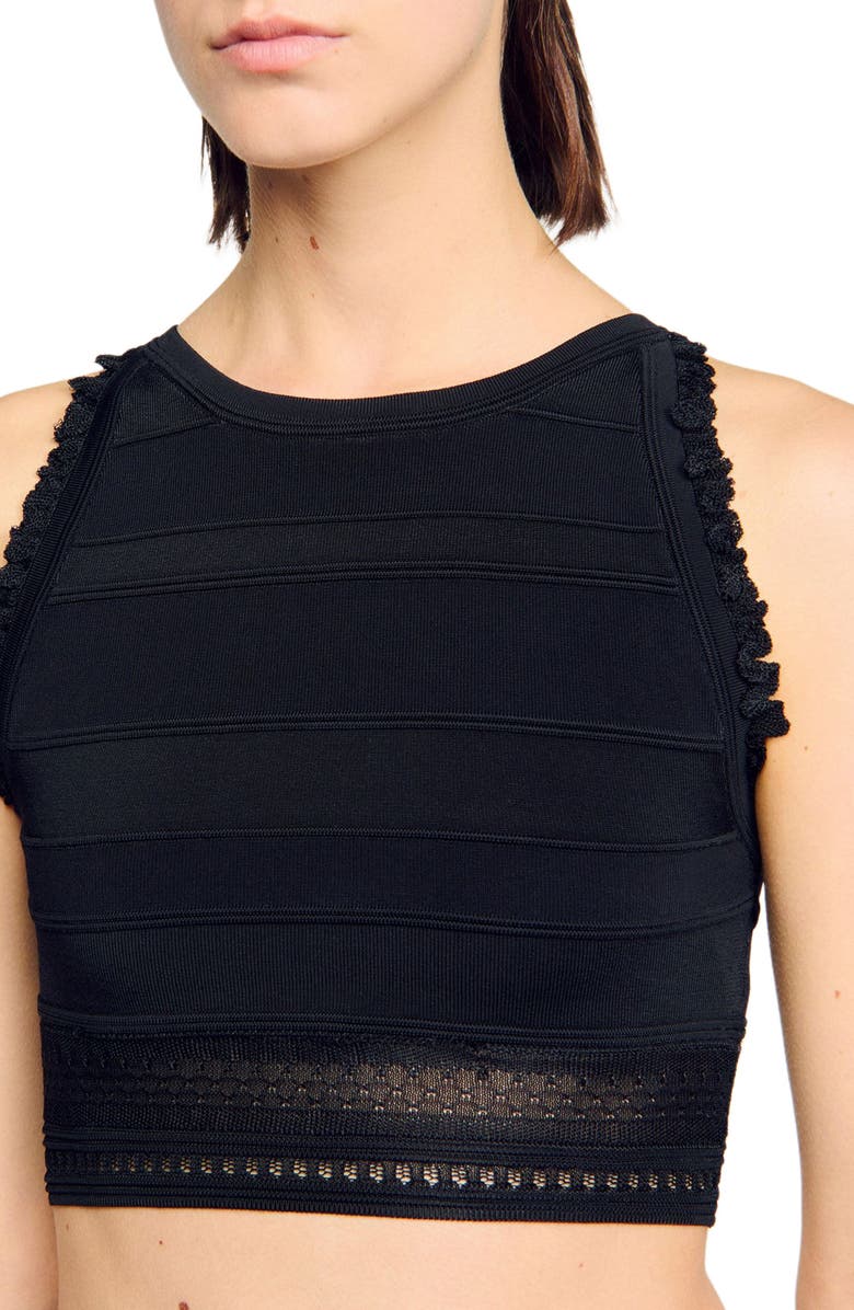 SANDRO Sleeveless top, Alternate, color, Black