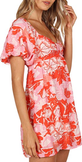 Maggie Print Puff Sleeve Minidress