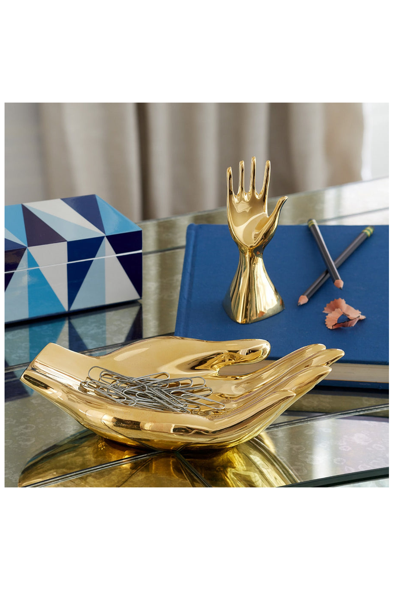 Brass Hand Decorative Bowl, Alternate, color, Polished Brass
