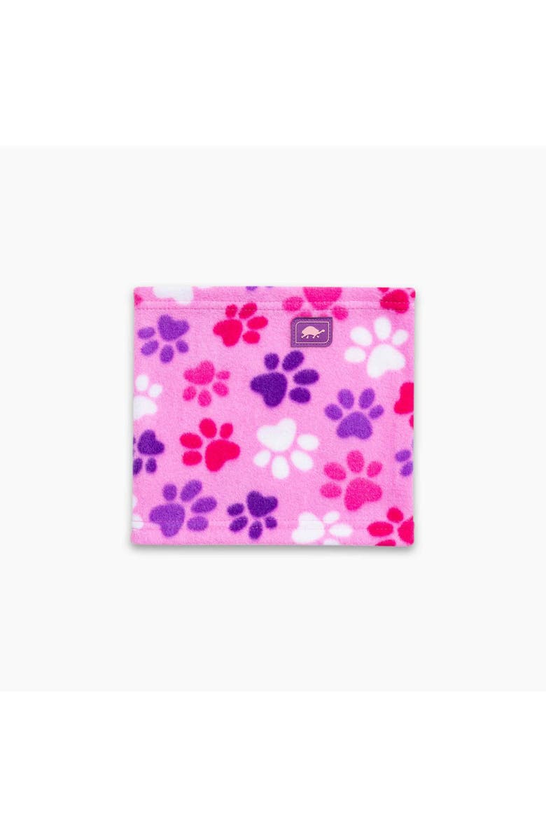 Turtle Fur Kids Playful Prints Fleece Neck Warmer, Main, color, Pink Paws