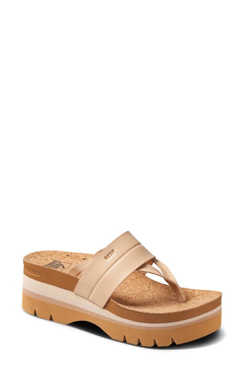 Reef Cushion Vista Higher Lennox Platform Flip Flop In Seashell