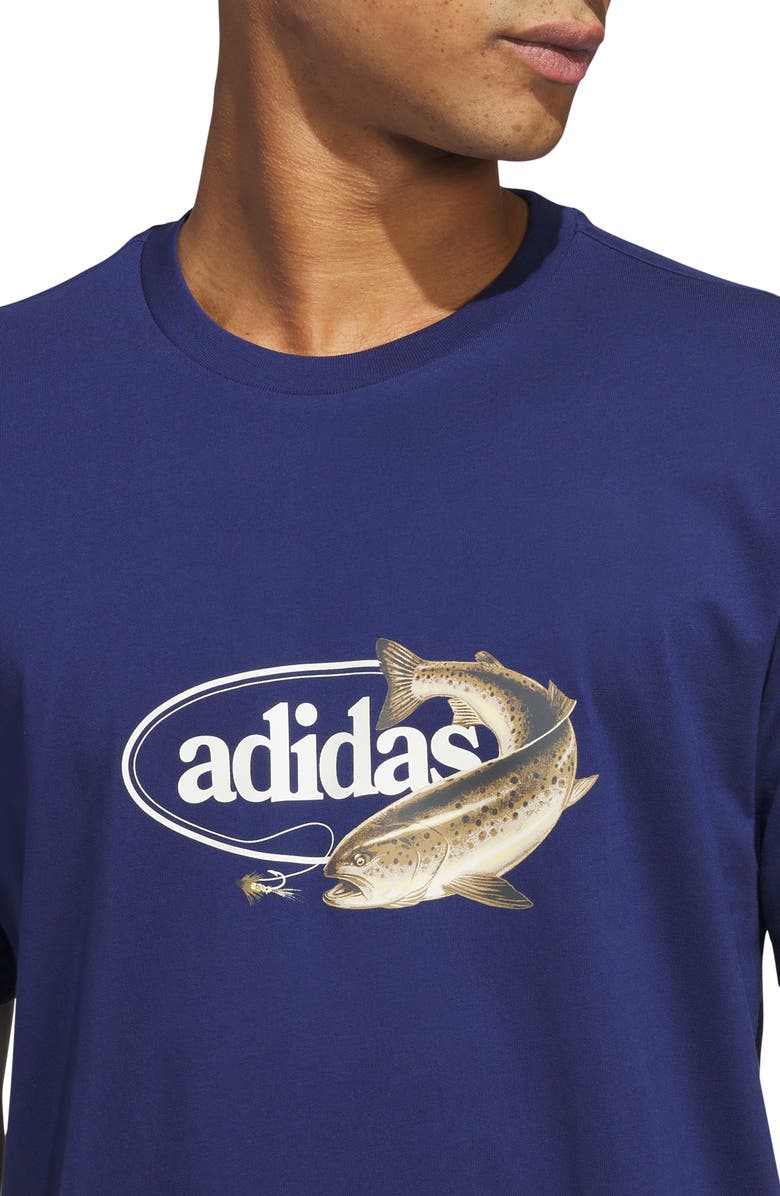 adidas Fish Sportsman Graphic T-Shirt, Alternate, color, Dark Blue
