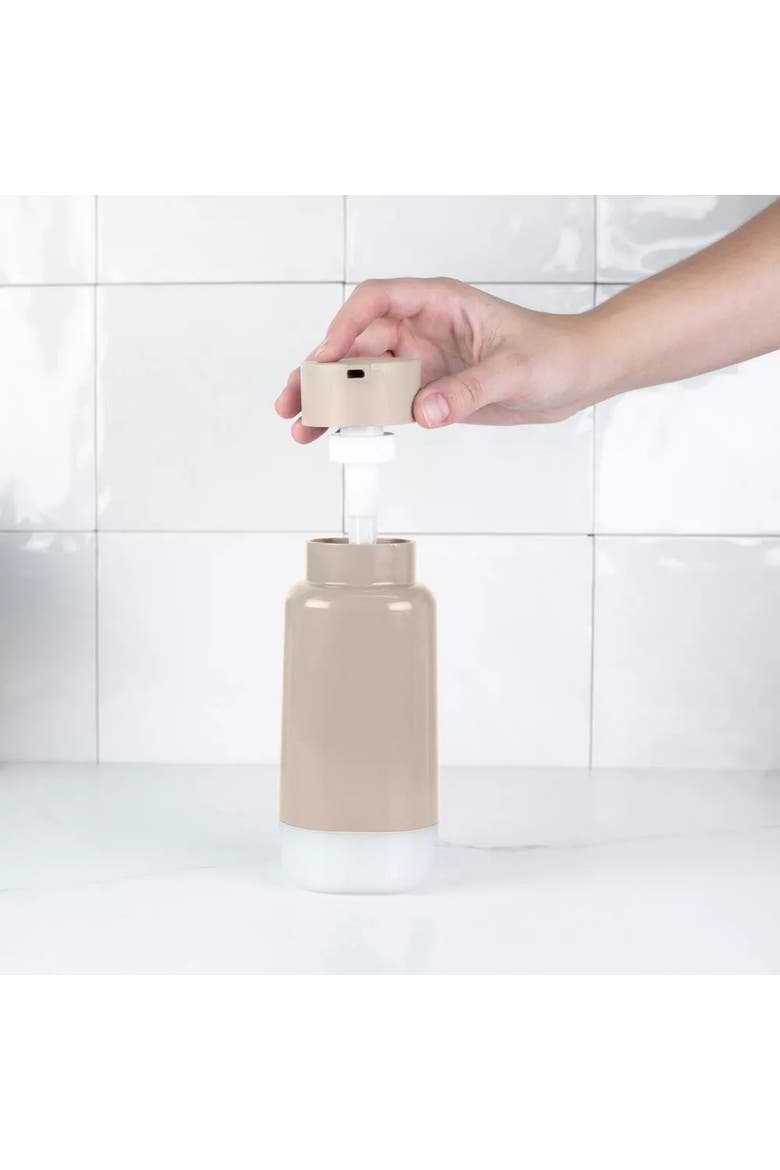 Durable Refillable Kitchen Bathroom Soap Dispenser Organizer with Pump, 17 oz, Alternate, color, Beige