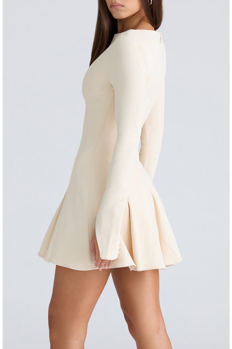 Francesca Long Sleeve Godet Hem Minidress, Alternate, color, VINTAGE CREAM