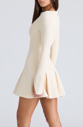 Francesca Long Sleeve Godet Hem Minidress