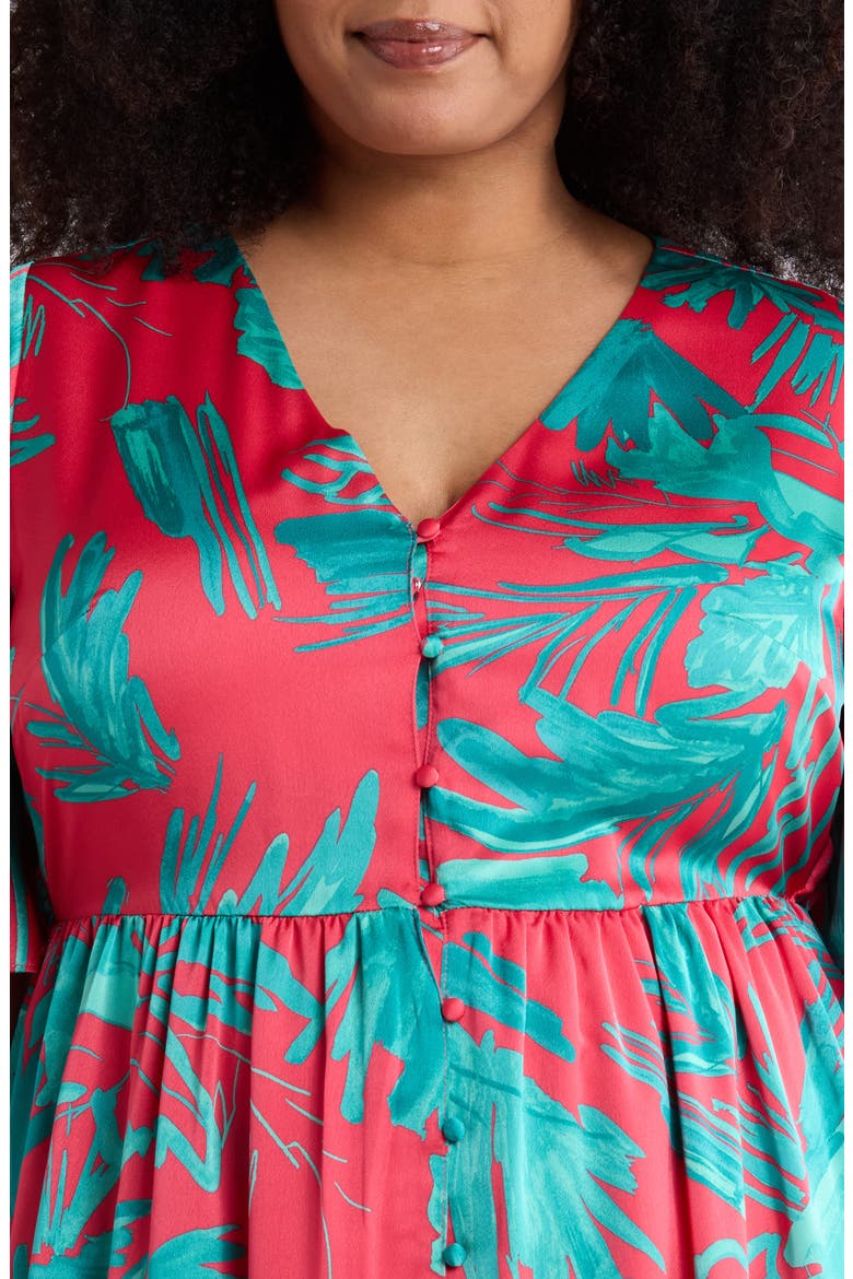 Palm Tropics Pismo Button Maxi Dress, Alternate, color, PINK-GREEN