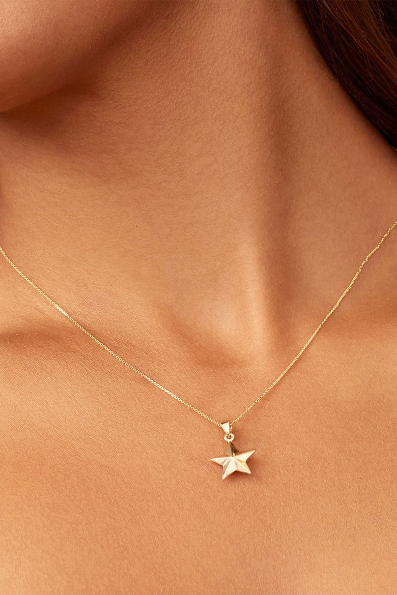 14K Gold Street Star Pendant Charm, Alternate, color, Yellow Gold
