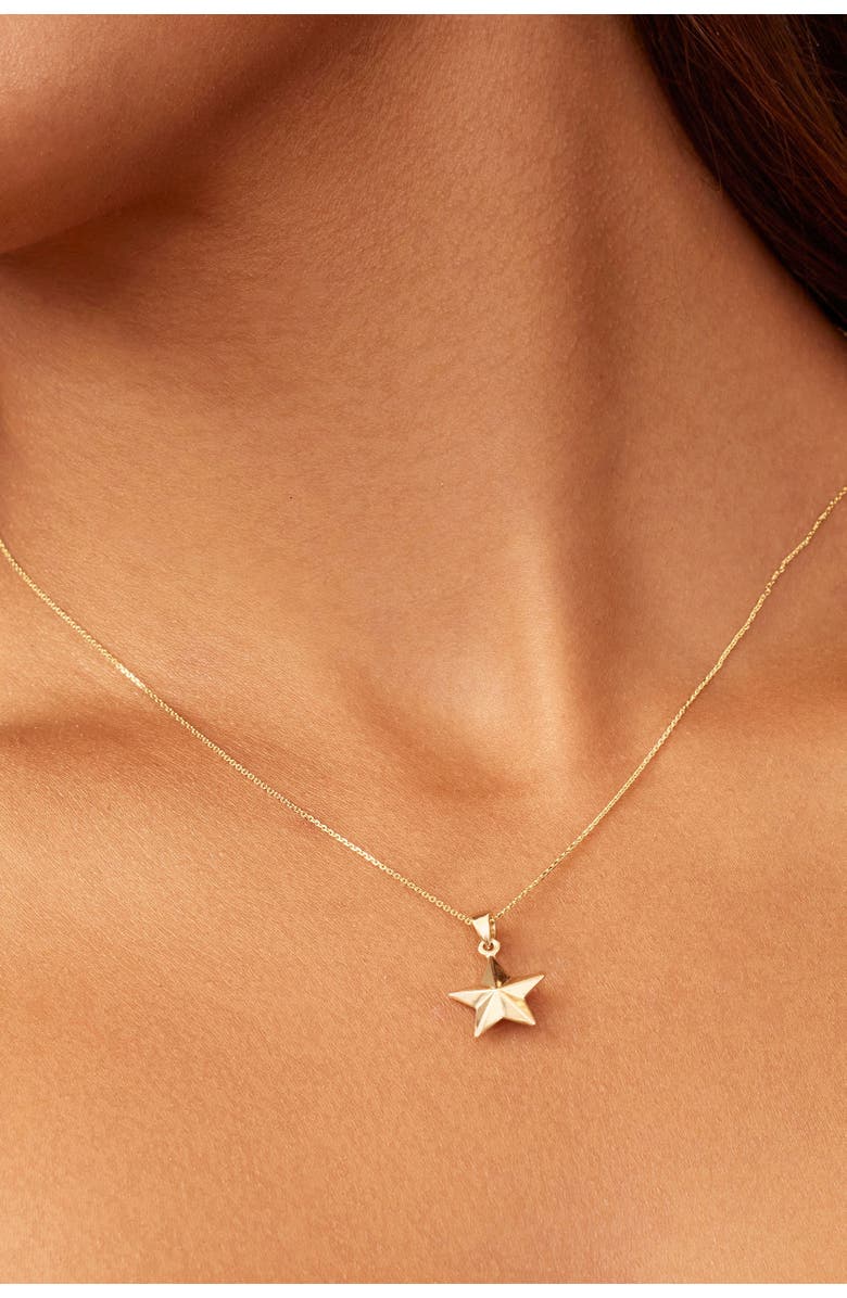 Oradina 14K Gold Street Star Pendant Charm, Alternate, color, Yellow Gold