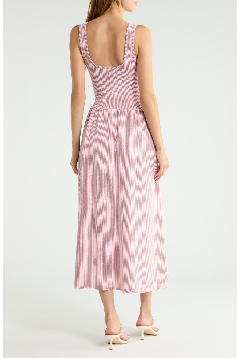 Basque Waist Knit Midi Dress, Alternate, color, RED