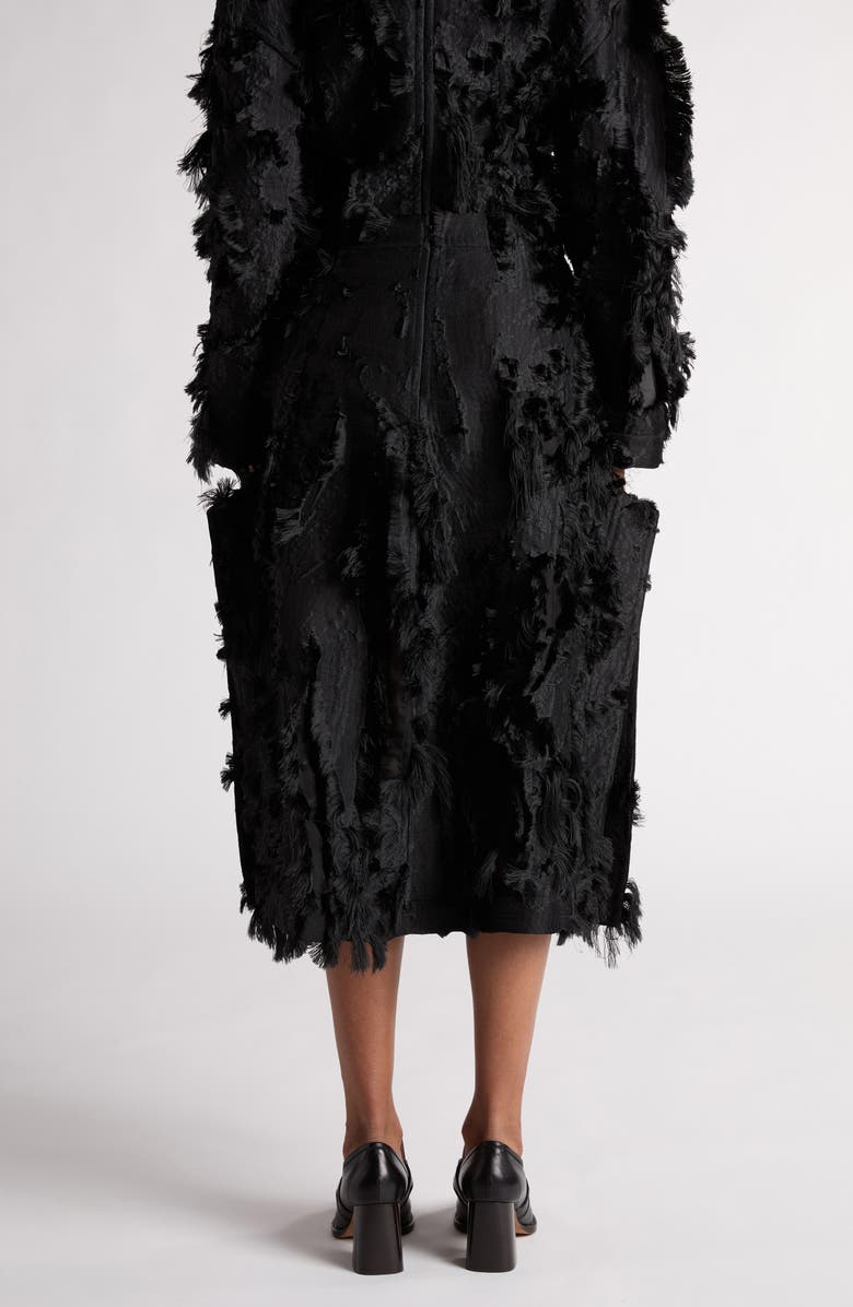 Bottega Veneta Fine Fringe Fil Coupé Midi Skirt, Alternate, color, 