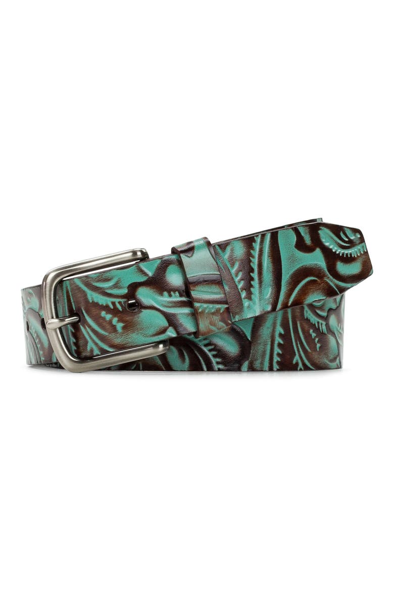 Pelosa Leather Belt, Main, color, TURQUOISE