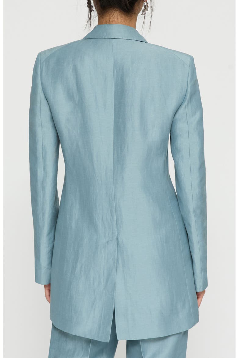 Elongated Linen Blend Blazer, Alternate, color, PAPER BLUE