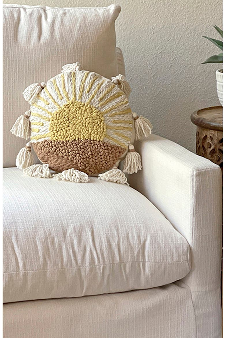 Round Decor Accent Pillow, Alternate, color, YELLOW
