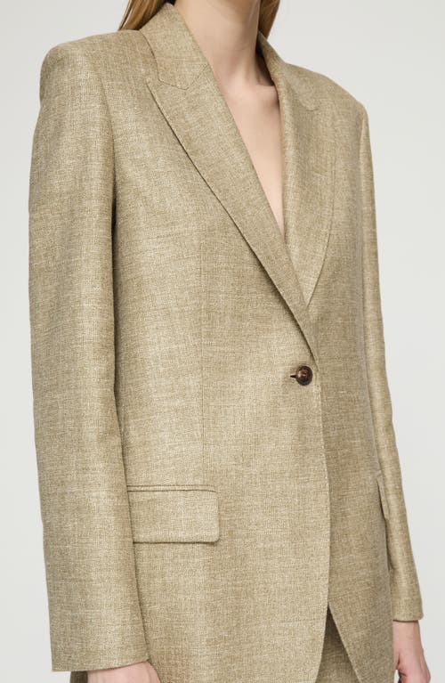 Lafayette 148 New York Marled Panama Weave Blazer In Loden Green Multi
