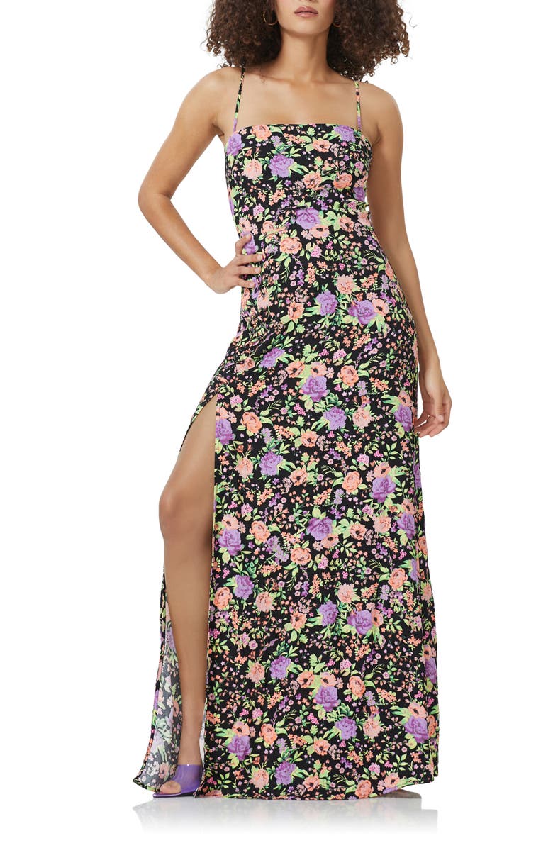 AFRM Maggi Floral Print Maxi Dress, Main, color, 