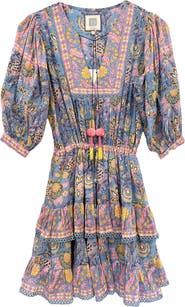 ALICIA BELL Kate Tiered Cotton & Silk Cover-Up Minidress