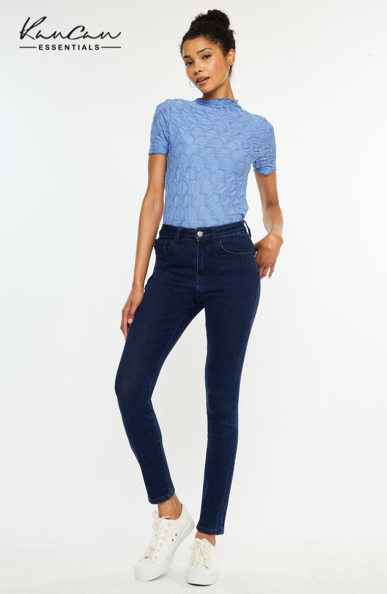 KanCan Bev High Rise Ankle Skinny Jeans, Main, color, Dark Wash