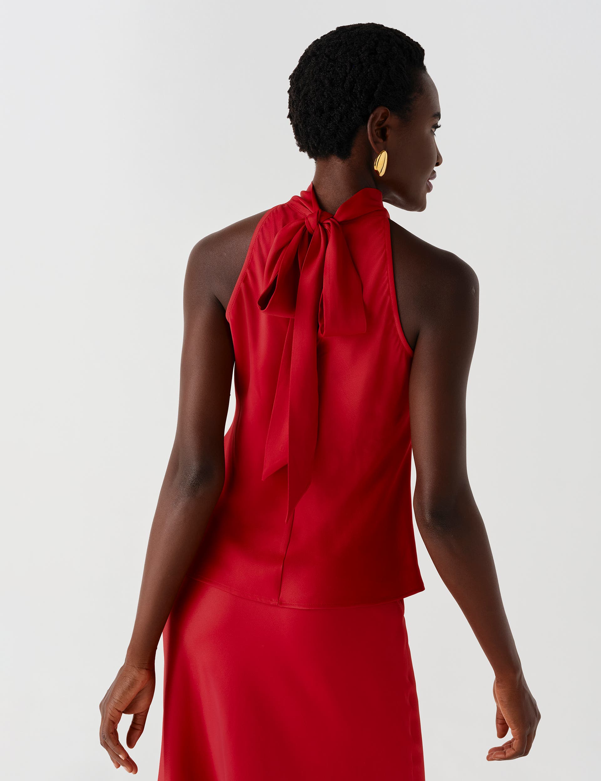 Ghost London Reese High Neck Satin Top (Women) | Nordstrom