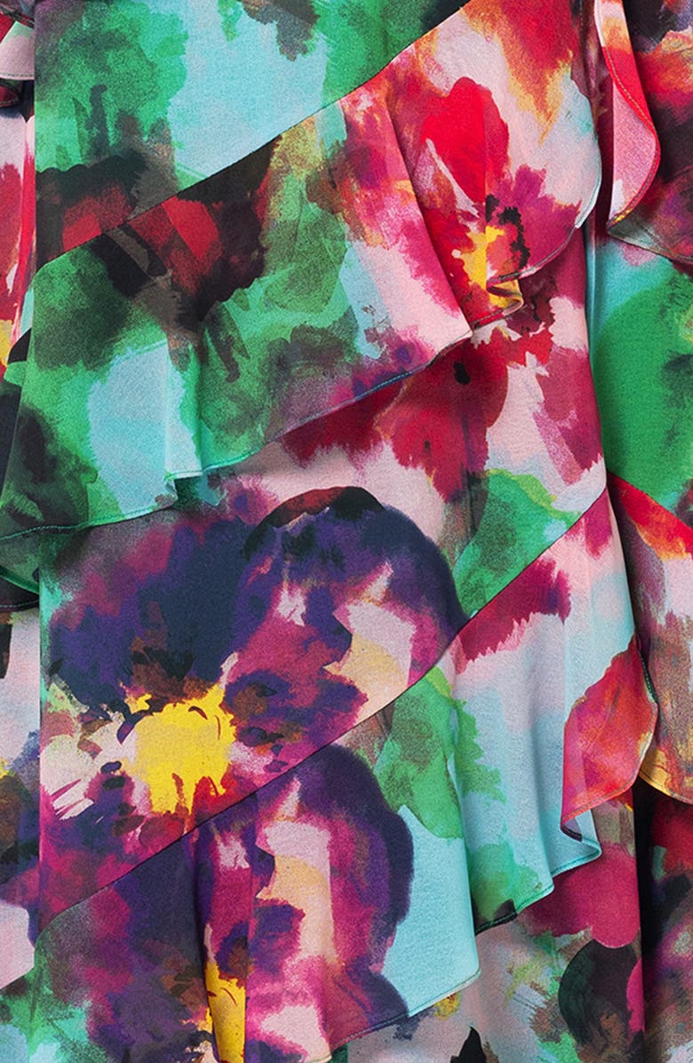 Xscape Evenings Tiered Ruffle Sleevless Gown, Alternate, color, 