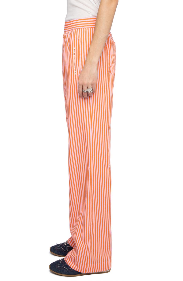 Zadig & Voltaire Poma Pop Raye Wide Leg Pants, Alternate, color, Lady