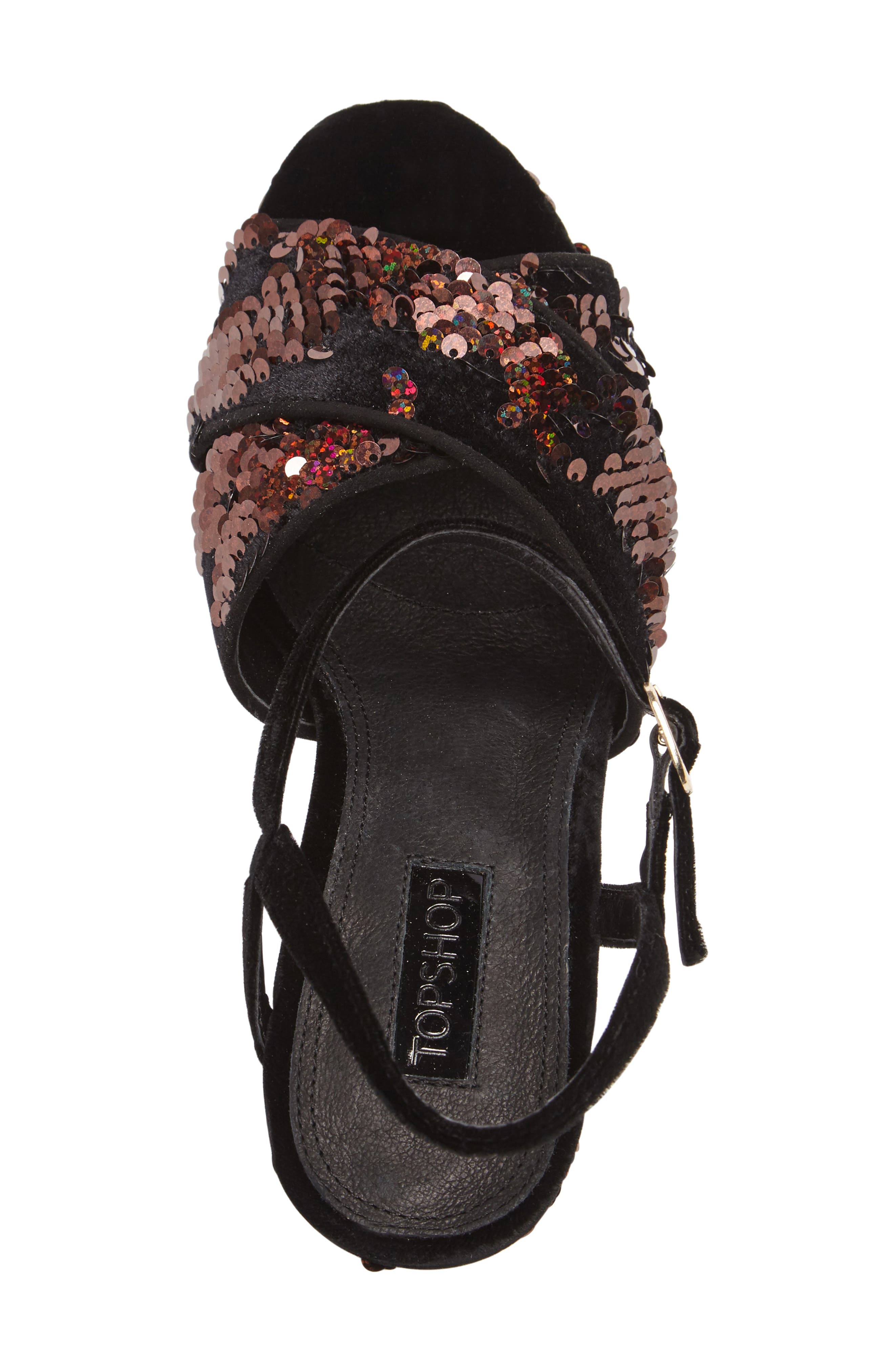 Topshop 'Leona' Print Platform Sandal, Alternate, color, 