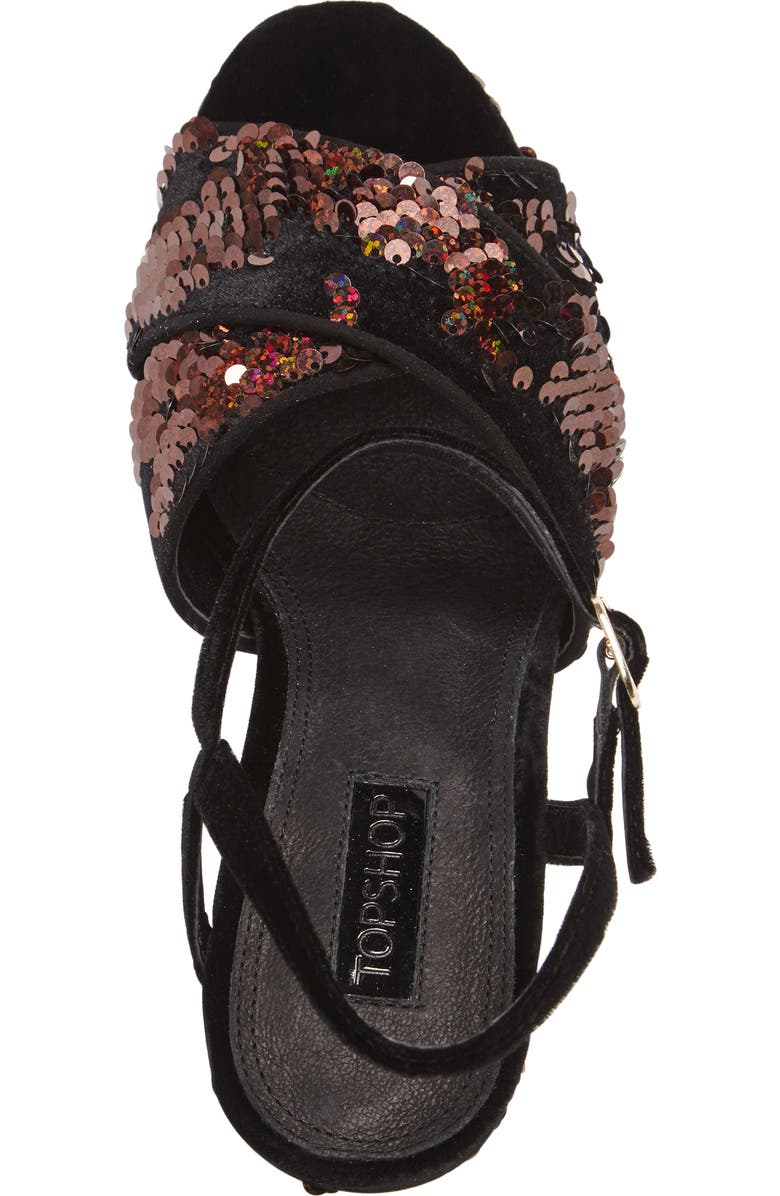 Topshop 'Leona' Print Platform Sandal, Alternate, color,