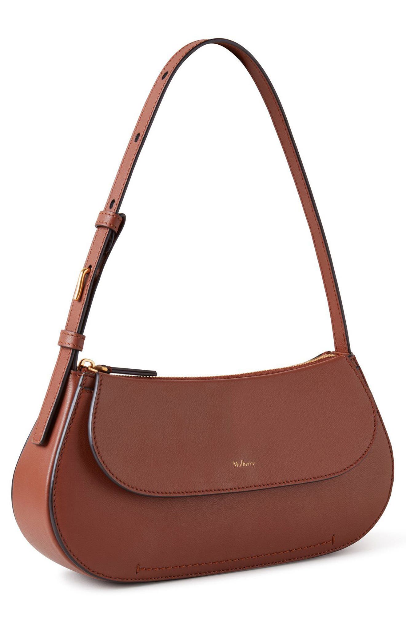 Mulberry Clovelly Leather Shoulder Bag, Alternate, color, Bright Oak