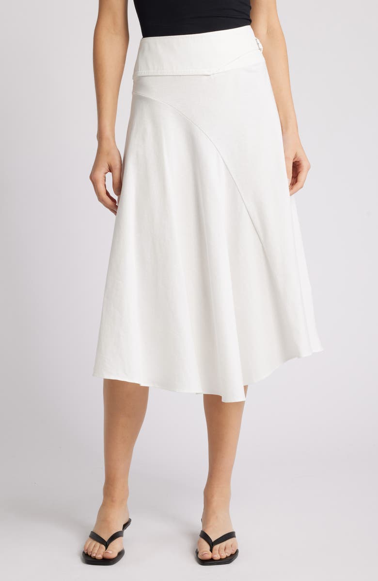 Faithfull the Brand Maceio Asymmetric Cotton Skirt, Main, color, White