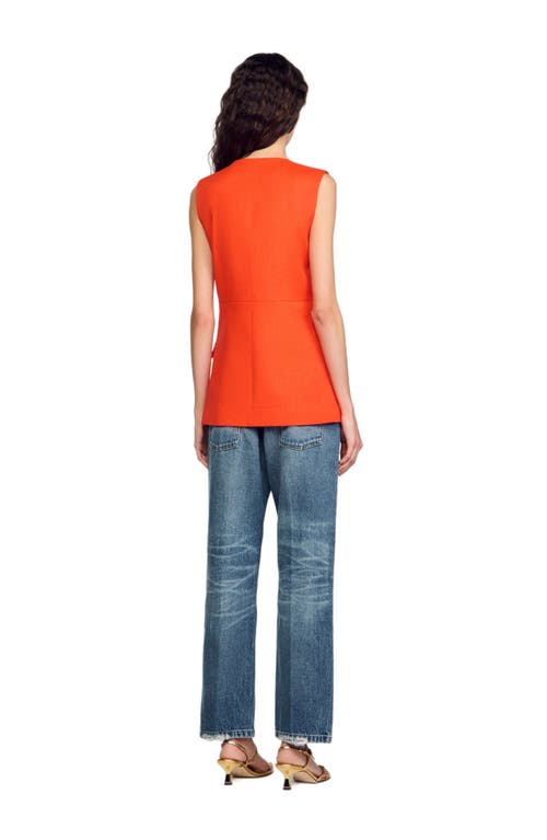 Sandro Sleeveless Jacket In Orange