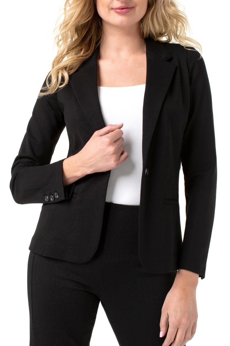 Fitted Knit Blazer, Main, color, BLACK