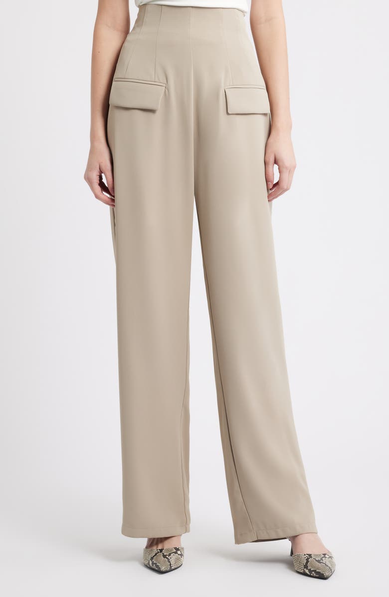 Odd Muse The Ultimate Muse High Waist Wide Leg Pants, Main, color, Taupe