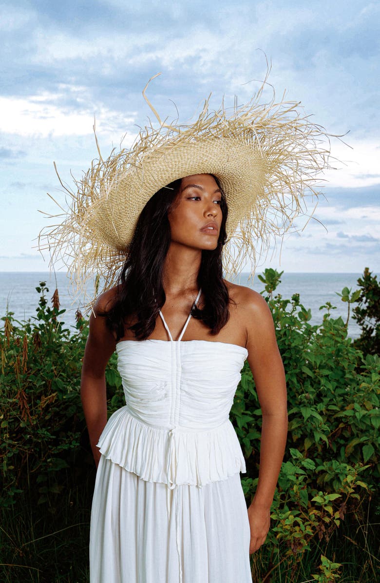 BRUNNA.CO The Catalina Frayed Straw Sun Hat, Alternate, color, Neutral